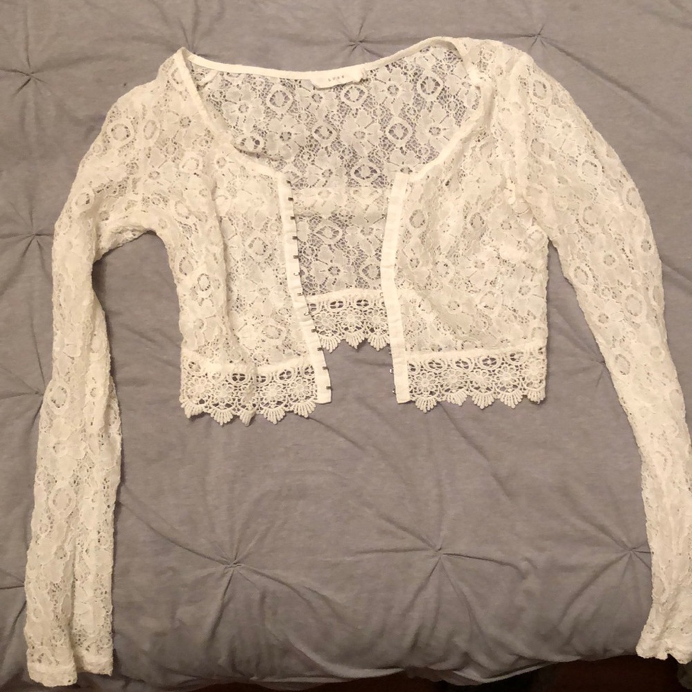 White Lace Crop Top